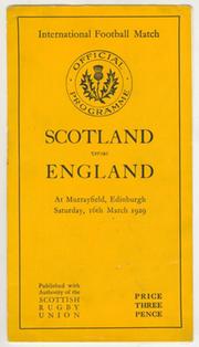 SCOTLAND V ENGLAND 1929 RUGBY PROGRAMME