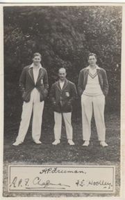 CHAPMAN/FREEMAN/WOOLLEY (KENT & ENGLAND) CRICKET POSTCARD