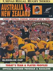 AUSTRALIA V NEW ZEALAND 1992 RUGBY PROGRAMME
