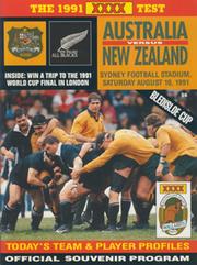 AUSTRALIA V NEW ZEALAND 1991 RUGBY PROGRAMME