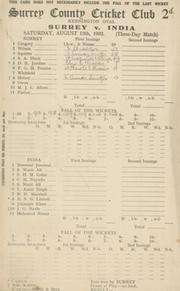 SURREY V INDIA 1932 (OVAL) CRICKET SCORECARD