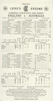 ENGLAND V AUSTRALIA 1981 (LORD