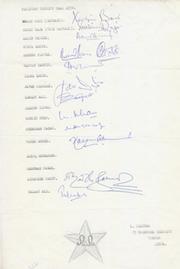 PAKISTAN (CRICKET TOUR TO ENGLAND) 1978 AUTOGRAPH SHEET