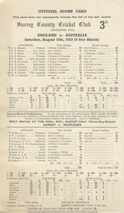 ENGLAND V AUSTRALIA 1953 (OVAL) CRICKET SCORECARD  - ENGLAND RECOVER ASHES