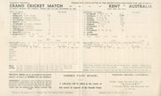 KENT V AUSTRALIA 1953 CRICKET SCORECARD