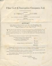 FILEY GOLF CLUB 1932 ACCOUNTS & BALANCE SHEET