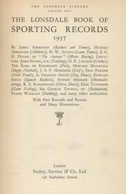 THE LONSDALE BOOK OF SPORTING RECORDS 1937
