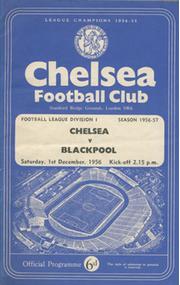 CHELSEA V BLACKPOOL 1956 FOOTBALL PROGRAMME