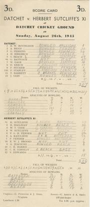 DATCHET CRICKET CLUB V HERBERT SUTCLIFFE