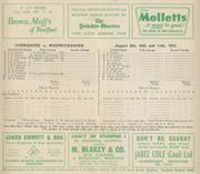 YORKSHIRE V WARWICKSHIRE 1953 CRICKET SCORECARD