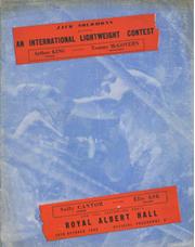 ARTHUR KING V TOMMY MCGOVERN 1949 BOXING PROGRAMME