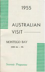 AUSTRALIAN VISIT TO MONTEGO BAY 1955 CRICKET PROGRAMME