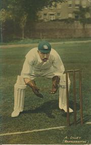 ARTHUR LILLEY (WARWICKSHIRE) CRICKET POSTCARD