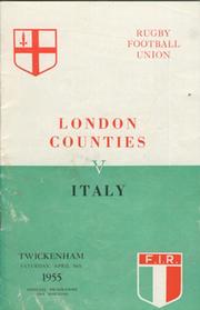 LONDON COUNTIES V ITALY 1955 (TWICKENHAM) RUGBY PROGRAMME