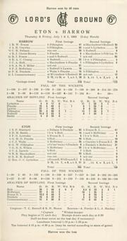 ETON V HARROW 1965 CRICKET SCORECARD