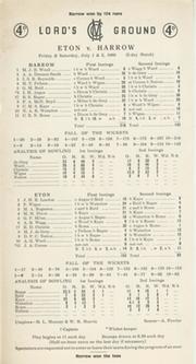 ETON V HARROW 1960 CRICKET SCORECARD