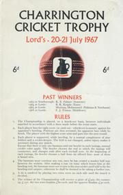 CHARRINGTON CRICKET TROPHY 1967 PROGRAMME - WON BY SOBERS
