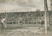 1950S FOOTBALL PHOTOGRAPH - GOAL-LINE TECHNOLOGY REQUIRED