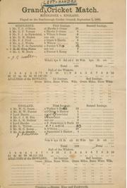 MIDDLESEX V ENGLAND 1888 (SCARBOROUGH) - LEFT-HANDED MATCH. CRICKET SCORECARD (INCLUDING W.G. GRACE)