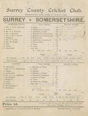 SURREY V SOMERSET 1900 CRICKET SCORECARD