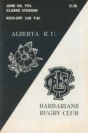 ALBERTA V BARBARIANS 1976 SIGNED RUGBY PROGRAMME
