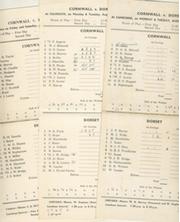 CORNWALL V DORSET CRICKET SCORECARDS - 1961, 1962 & 1966