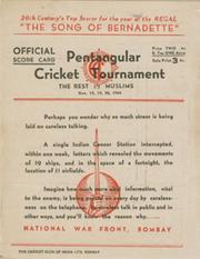 THE REST V MUSLIMS 1944 (BOMBAY PENTANGULAR) CRICKET SCORECARD
