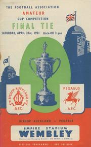 BISHOP AUCKLAND V PEGASUS 1951 AMATEUR CUP FINAL FOOTBALL PROGRAMME