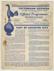 TOTTENHAM HOTSPUR V LEICESTER CITY 1958-59 FOOTBALL PROGRAMME