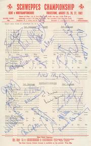 KENT V NORTHAMPTONSHIRE 1982 SIGNED CRICKET SCORECARD