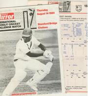 ESSEX V WEST INDIES 1980 (STAMFORD BRIDGE) CRICKET PROGRAMME - FIRST FLOODLIT GAME IN THE UK