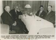 OLYMPIC GAMES 1952 - NURMI, KOLEHMAINEN, BINKS & LADOUMEGUE PRESS PHOTOGRAPH (SIGNED BY JOE BINKS)