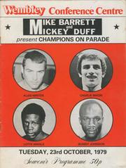 ALAN MINTER V DOUG DENNINGS 1979 BOXING PROGRAMME - SIGNED BY MINTER