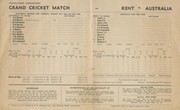 KENT V AUSTRALIANS 1948 CRICKET SCORECARD