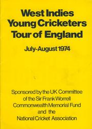 WEST INDIES YOUNG CRICKETERS (TOUR TO ENGLAND) 1974 CRICKET BROCHURE