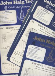 CLUB CRICKET CHAMPIONSHIP 1976-90 CRICKET SCORECARDS (11 IN TOTAL)