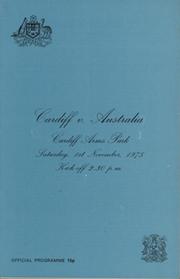 CARDIFF V AUSTRALIA 1975 RUGBY PROGRAMME