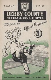 DERBY COUNTY V BLACKPOOL 1951-52 FOOTBALL PROGRAMME