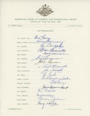AUSTRALIA 1968 CRICKET AUTOGRAPH SHEET