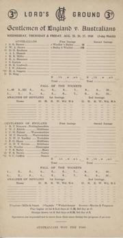 GENTLEMEN OF ENGLAND V AUSTRALIANS 1948 (BRADMAN