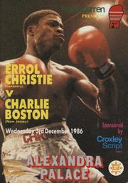 ERROL CHRISTIE V CHARLIE BOSTON 1986 BOXING PROGRAMME
