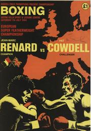 JEAN-MARC RENARD V PAT COWDELL 1984 BOXING PROGRAMME