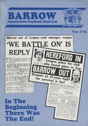 BARROW ASSOCIATION FOOTBALL CLUB LTD - IN THE BEGINNING THERE WAS THE END