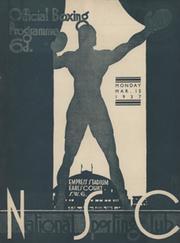 FRANK HOUGH V GLEN MOODY AND MARTIN V ROBINSON 1937 (NATIONAL SPORTING CLUB) BOXING PROGRAMME