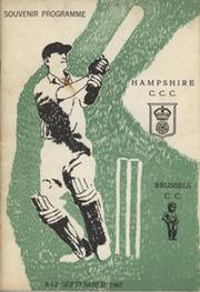 BRUSSELS CC V HAMPSHIRE CCC 1967 (ROYAL RASANTE TENNIS HOCKEY CLUB) CRICKET PROGRAMME