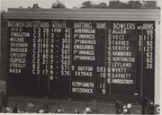 AUSTRALIA V ENGLAND 1936-37 (5TH TEST) SCOREBOARD CRICKET PHOTOGRAPH