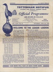 TOTTENHAM HOTSPUR V CHELSEA 1954-55 FOOTBALL PROGRAMME