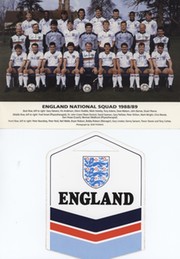 ENGLAND 1988-89 FOOTBALL PHOTOGRAPH & STICKER