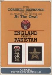 ENGLAND V PAKISTAN 1987 (OVAL) CRICKET PROGRAMME