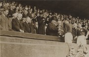 ARSENAL FOOTBALL CLUB 1930 (FA CUP WINNERS) PHOTOGRAPH - BEING PRESENTED WITH THE TROPHY